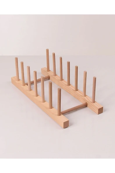 Pembe Çarşı Bambu Tabaklık Ahşap Tabak Standı ürün görseli 1