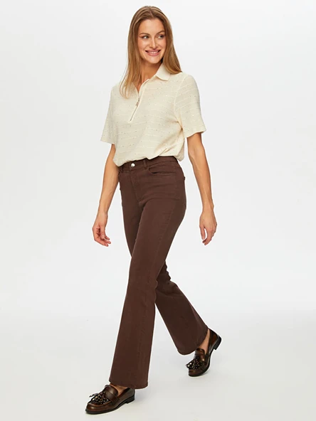 Faik Sönmez Kadın Straıght Fıt Parça Boya Pantolon UW26PNT015 - Resim 3