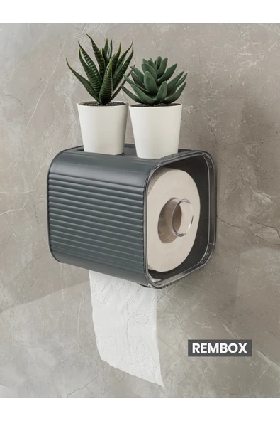 Rembox Yapışkanlı Banyo Tuvalet Kağıtlığı WC Peçetelik Kağıtlık Tutucu Tuvalet Kağıt Organizeri ürün görseli 1