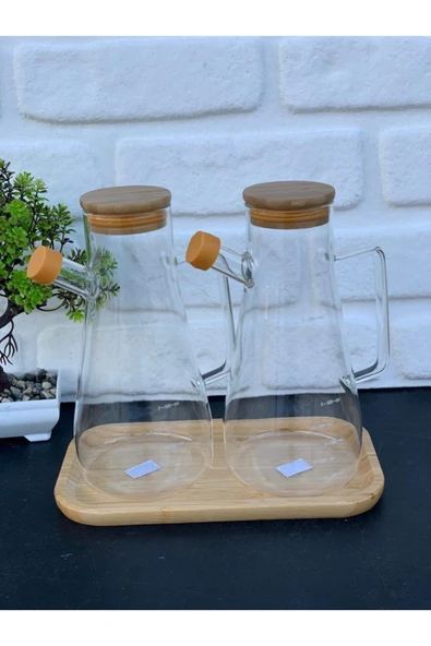 Paçi Bambulu Yağlık Set =set Içeriği (BAMBU ÖLÇÜSÜ 25X14)= Iki Adet 900ml Yağlık ürün görseli 1