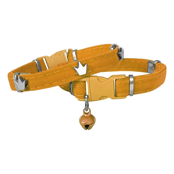 Kadife Kedi Boyun Tasması King 20-32 cm Sarı ürün görseli 1