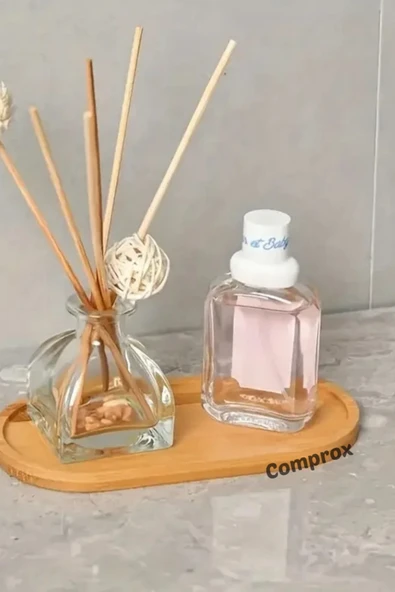 Comprox Bambu Oval Sunum Ve Servis Tepsisi - Şık Ahşap Görünümlü Tepsi, Yağdanlık Altlığı, Mutfak Ve Banyo ürün görseli 1