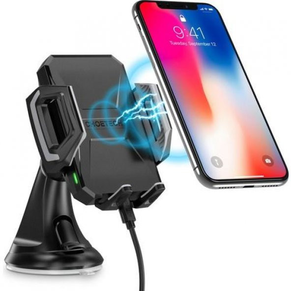 Choetech Kablosuz 15W Hızlı Şarj Araç Tutucu T521-F - Resim 2