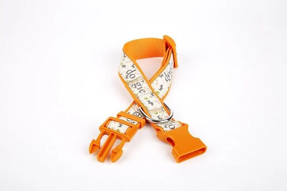 Köpek ve Pati Desenli Dokuma Köpek Boyun Tasması 3 cm x 36-60 cm Tcu ürün görseli 1