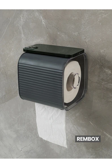 Rembox Yapışkanlı Banyo Tuvalet Kağıtlığı WC Peçetelik Kağıtlık Tutucu Tuvalet Kağıt Organizeri - Resim 2