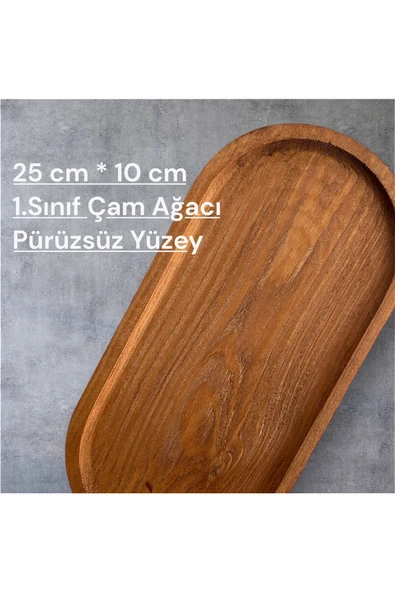 MERİN HOME Ahşap Servis Sunum Tahtası 25 Cm Kayın Sunumluk ürün görseli 1