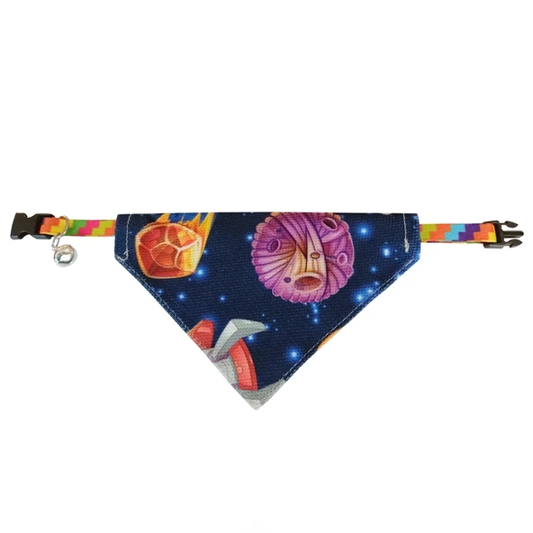 Uzay Desenli Fular Kedi Ve Köpek Tasması 25-30 cm ürün görseli 1