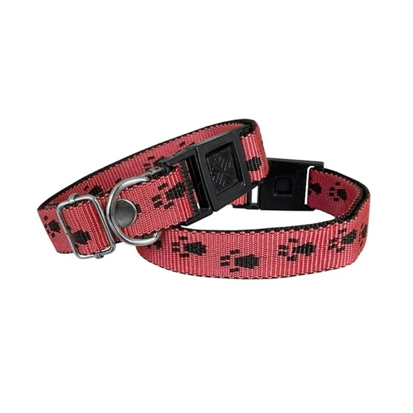 Köpek Tasması Patili Dokuma 2 cm - Min: 30 cm - Max: 50 cm Kırmızı ürün görseli 1