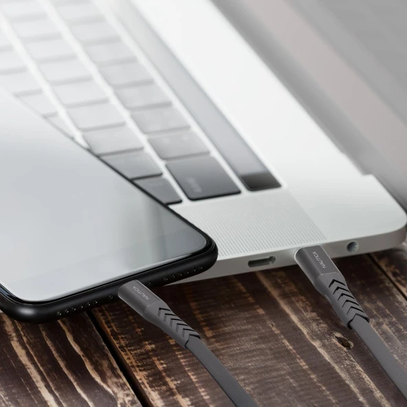 Nautica C400 Type-C to Type-C 65W Hızlı Şarj ve Data Kablosu 1.2 Metre Gri - Resim 3