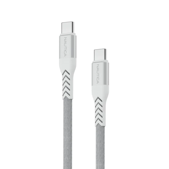 Nautica C400 Type-C to Type-C 65W Hızlı Şarj ve Data Kablosu 1.2 Metre Beyaz ürün görseli 1