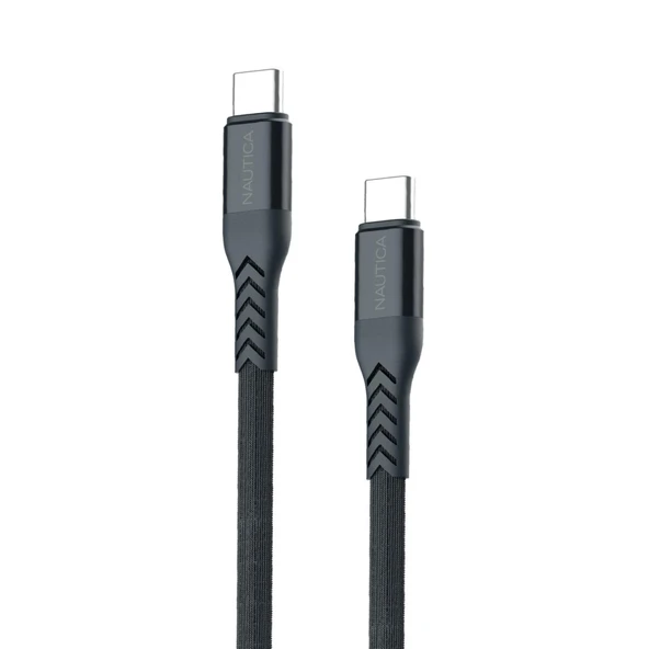 Nautica C400 Type-C to Type-C 65W Hızlı Şarj ve Data Kablosu 1.2 Metre Gri ürün görseli 1