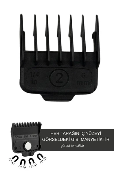 Hector Orijinal Tıraş Makinesi Yedek Mıknatıslı Manyetik Tarak Seti 6'lı - Resim 5