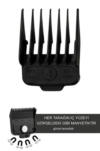 Hector Orijinal Tıraş Makinesi Yedek Mıknatıslı Manyetik Tarak Seti 6'lı - Resim 7
