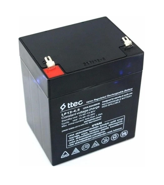Ttec Hhm - Kuru Bakımsız Akü 12 Volt 4.5 Amper Dik Akü Ttec 12V 4.5AH Bakımsız Kuru Akü - 4.5AH 12V Batarya Dik ürün görseli 1