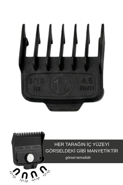 Hector Orijinal Tıraş Makinesi Yedek Mıknatıslı Manyetik Tarak Seti 6'lı - Resim 4
