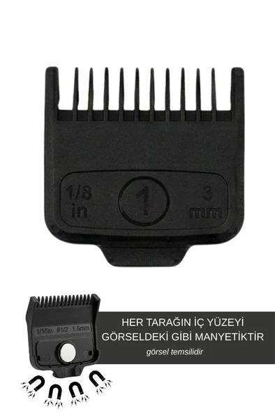Hector Orijinal Tıraş Makinesi Yedek Mıknatıslı Manyetik Tarak Seti 6'lı - Resim 3