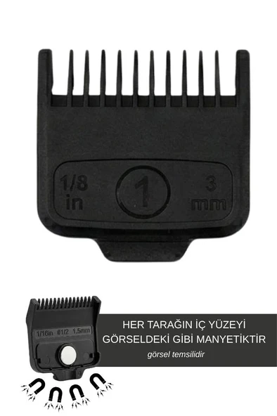 Hector Orijinal Tıraş Makinesi Yedek Mıknatıslı Manyetik Tarak Seti 3'lü - Resim 3