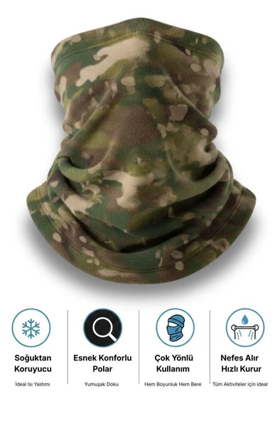 Single Sword Unisex Kışlık Polar Boyunluk & Bere | Çok Amaçlı Soğuk Hava Koruması 1 Adet - Resim 7