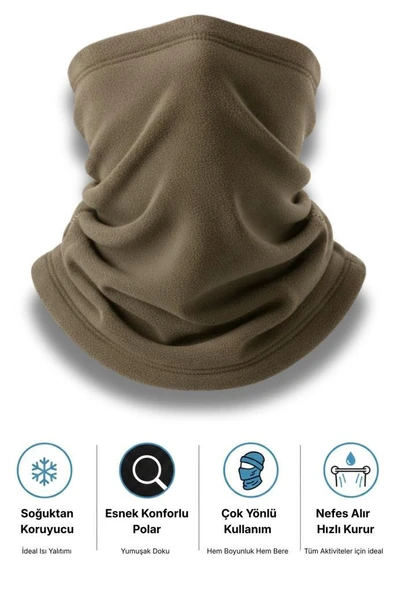 Single Sword Unisex Kışlık Polar Boyunluk & Bere | Çok Amaçlı Soğuk Hava Koruması 1 Adet - Resim 9