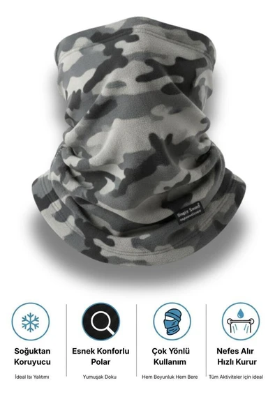 Single Sword Unisex Kışlık Polar Boyunluk & Bere | Çok Amaçlı Soğuk Hava Koruması 1 Adet - Resim 5