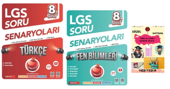 NARTEST YAYINLARI 8.SINIF LGS SORU SENARYOLARI TÜRKÇE -FEN BİLİMLERİ LGS ÇIKMIŞ VE BENZER SORULAR - HEDİYE DENEME SINAVI ürün görseli 1