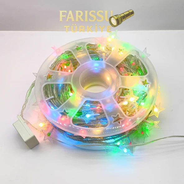 50 Metre RGB Yıldızlı LED Işık – 8 Modlu 250 Yıldız, Yılbaşı ve Etkinlik Aydınlatması - Resim 2