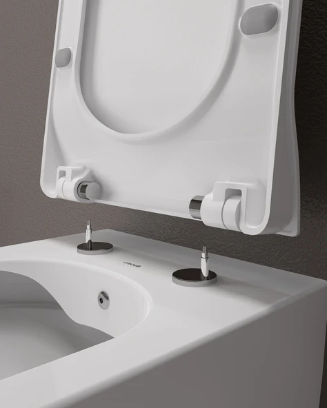 Elegant Duroplast Yavaş Kapanan Klozet Kapağı Mat Antrasit - Resim 6