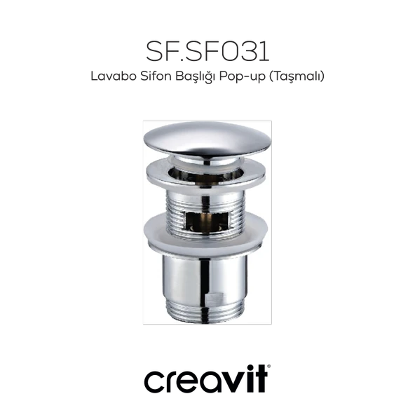 Lavabo Sifon Başlığı Pop-up (Taşmalı) - Resim 2