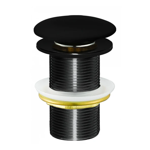 Lavabo Sifon Başlığı Seramik Üst Takım Taşmasız Siyah ürün görseli 1