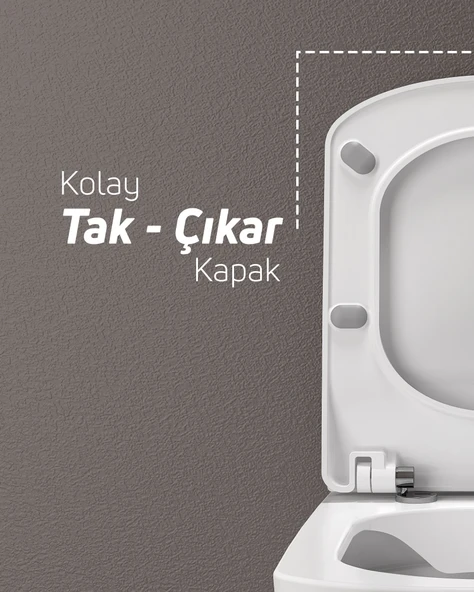 Elegant Duroplast Yavaş Kapanan Klozet Kapağı Mat Antrasit - Resim 4