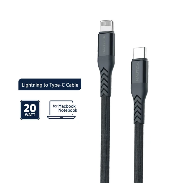 Nautica C420 Type-C to Lightning 20W Hızlı Şarj ve Data Kablosu 1.2 Metre Gri - Resim 2