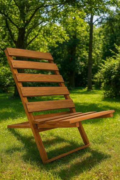 DEKORELA Ahşap Şezlong Sandalye ürün görseli 1