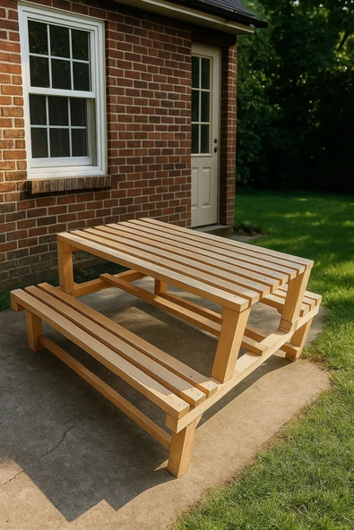 DEKORELA AHŞAP PİKNİK BANK - Resim 3