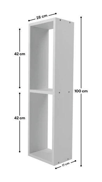 Elmas Dekoratif İkili Çok Amaçlı Yatay Raf, Kitaplık - Resim 3