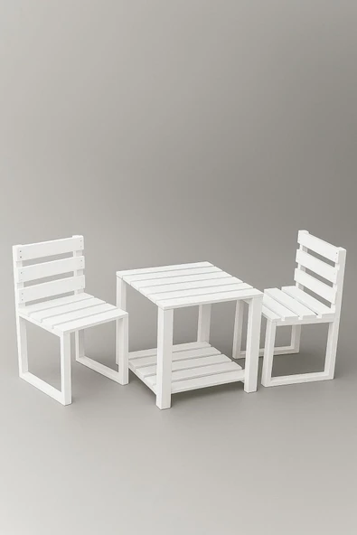 DEKORELA AHŞAP BAHÇE/BALKON BİSTRO OTURMA TAKIMI ürün görseli 1