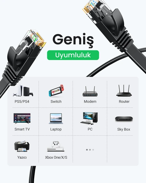 UGREEN CAT6 Flat Ethernet Kablosu, 10 Metre, 50178 - Resim 7