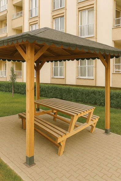 DEKORELA AHŞAP PİKNİK BANK - Resim 4