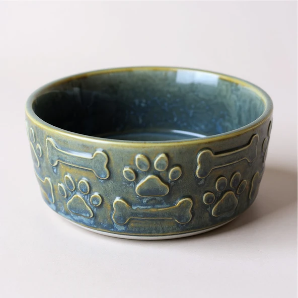 GreatHome 2’Li Porselen Kedi Köpek Mama Kabı ve Su Kabı Evcil Hayvanlar İçin - Resim 5