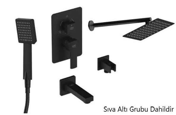 ANKASTRE DUŞ SETİ (SİYAH) PEDRA ÇEVİRMELİ BNS05-S ürün görseli 1