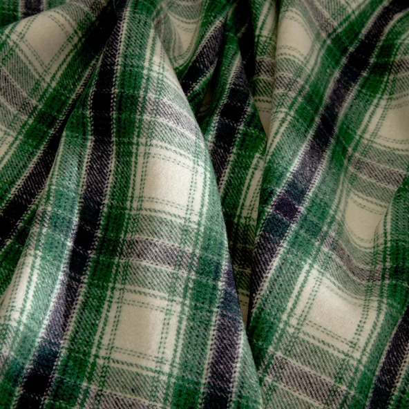 Karaca Home Flanel Throw Tv Battaniyesi Koyu Bej/Yeşil - Resim 2