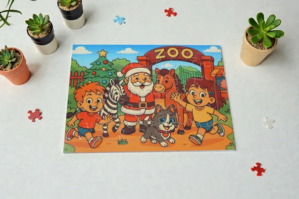 Hayellerden Doğan Puzzle Serisi Piroş Aliş ve Mırmır Hayvanat Bahçesinde 42 Parça A4 Puzzle - Resim 5