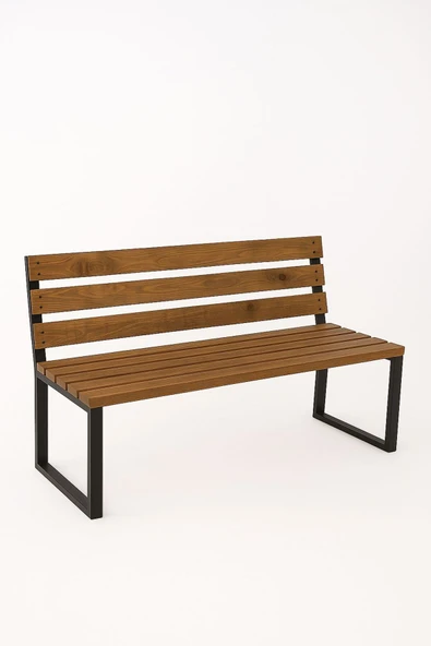 DEKORELA METAL AYAKLI AHŞAP BANK - Resim 8