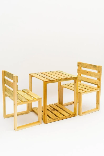 DEKORELA AHŞAP BAHÇE/BALKON BİSTRO OTURMA TAKIMI - Resim 7