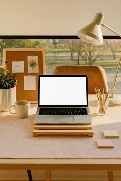 DEKORELA Ahşap Laptop Standı - Resim 5