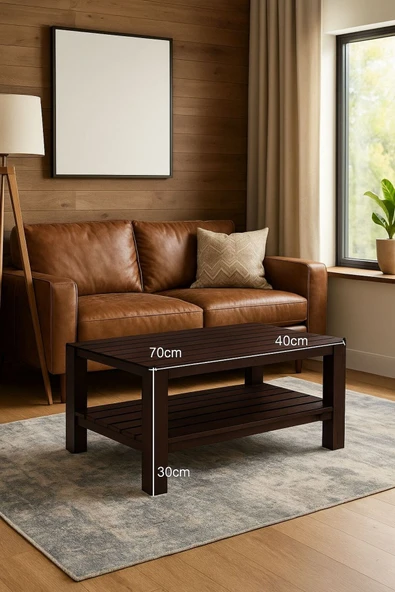 DEKORELA MASİF AHŞAP ORTA SEHPA - Resim 5