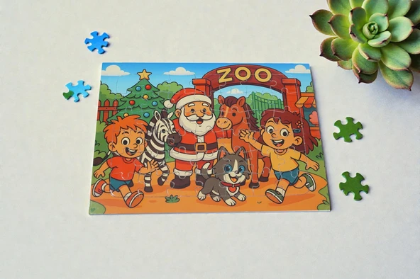 Hayellerden Doğan Puzzle Serisi Piroş Aliş ve Mırmır Hayvanat Bahçesinde 42 Parça A4 Puzzle - Resim 6