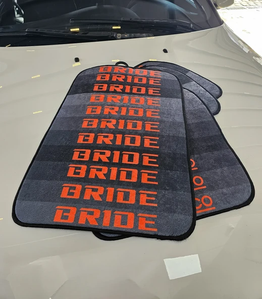 Kırmızı Siyah Brıde Desenli Oto Paspas Leke Tutmaz Dekoratif Araç Paspası ürün görseli 1