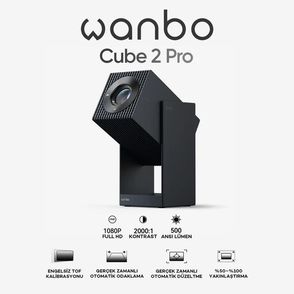 Wanbo Cube 2 Pro Projeksiyon Cihazı - Mavi ürün görseli 1