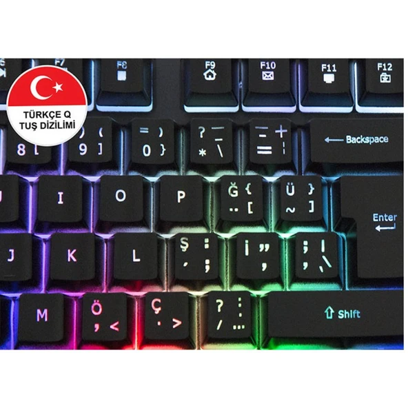 KB-R800 Metafor RGB Q Metal Yüzey Oyuncu Klavye - Resim 5