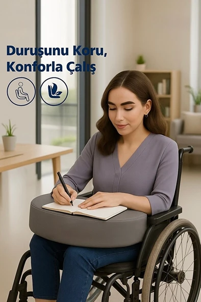 VISCORA Tekerlekli Sandalye Minderi – Çok Amaçlı Çalışma, Okuma ve Günlük Aktivite Minderi - Resim 5